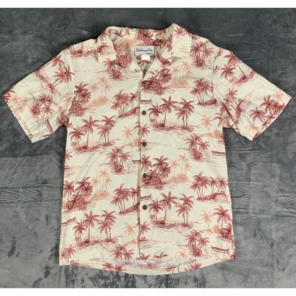 Bishop St Apparel Men’s M Short Sleeve Hawaiian Print Button Down Shirt USA